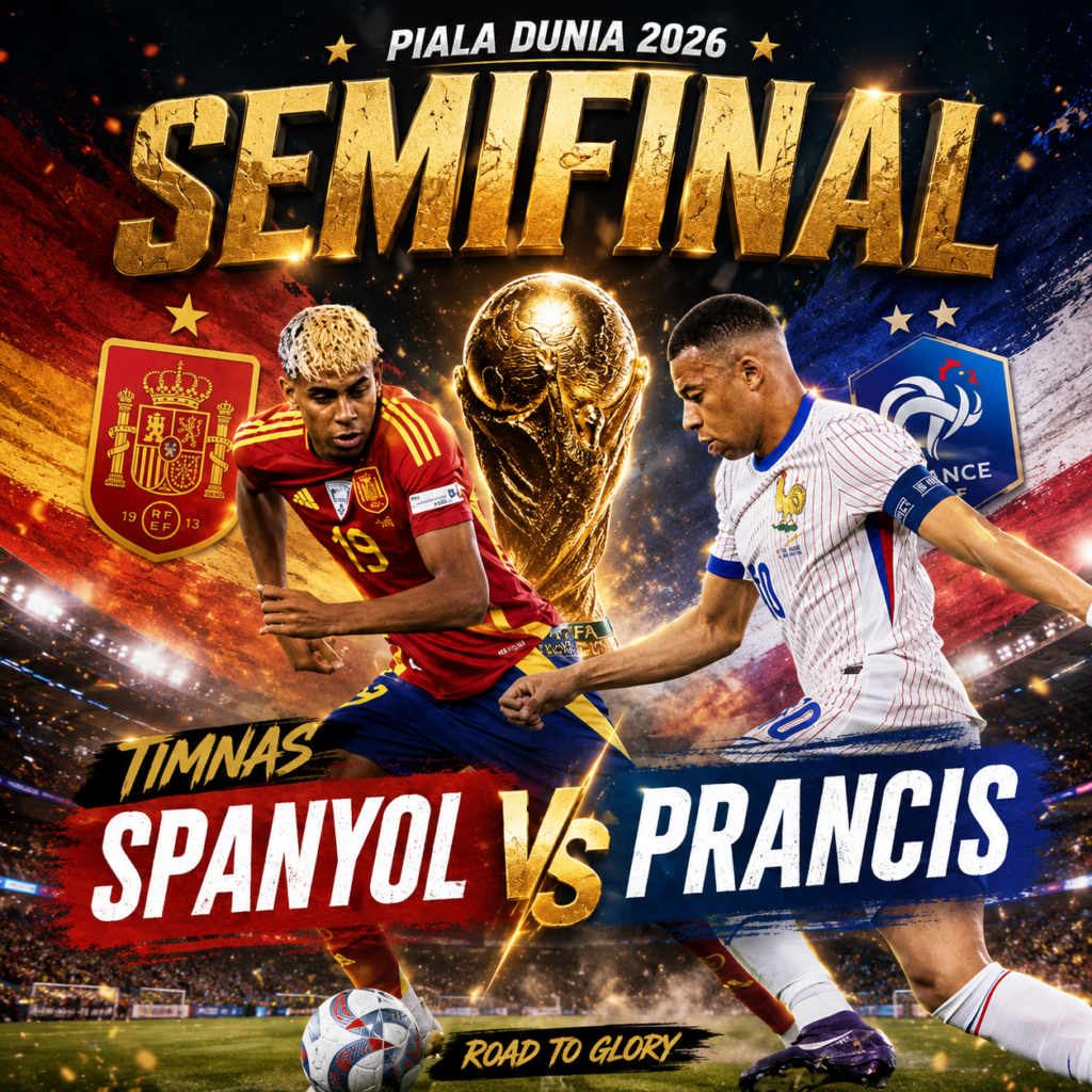 Semifinal Piala Dunia 2026 Timnas Spanyol vs Prancis